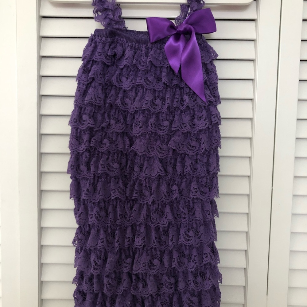 Purple Lace Ruffle one piece
